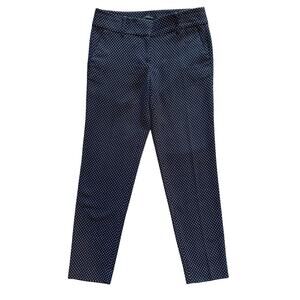 Ann Taylor Ankle Dress pants Women's Sz 2 Navy Pattern Career Office Preppy